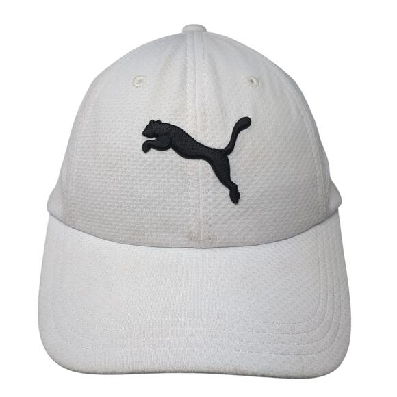 Puma Logo Slideback Hat White One Size Adjustable Embroidered Solid - Picture 1 of 10